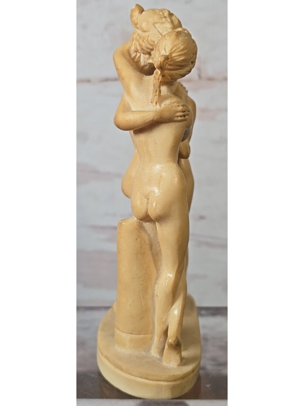 Vtg Three Graces Alabaster Composite Sculpture A. Santini Stamped Italy 5.25" - Picture 3 of 12